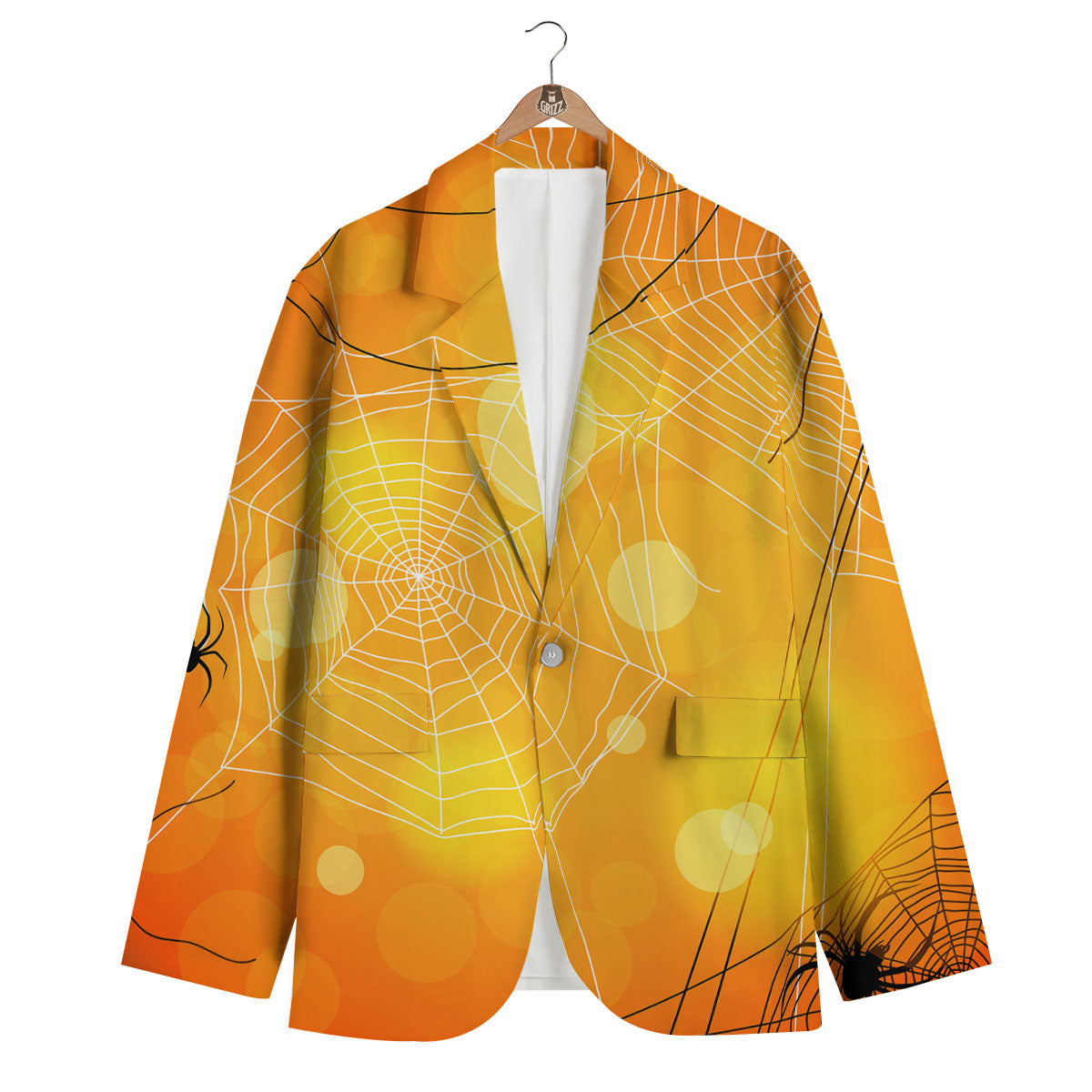 Spider Web Halloween Print Men's Blazer-grizzshop