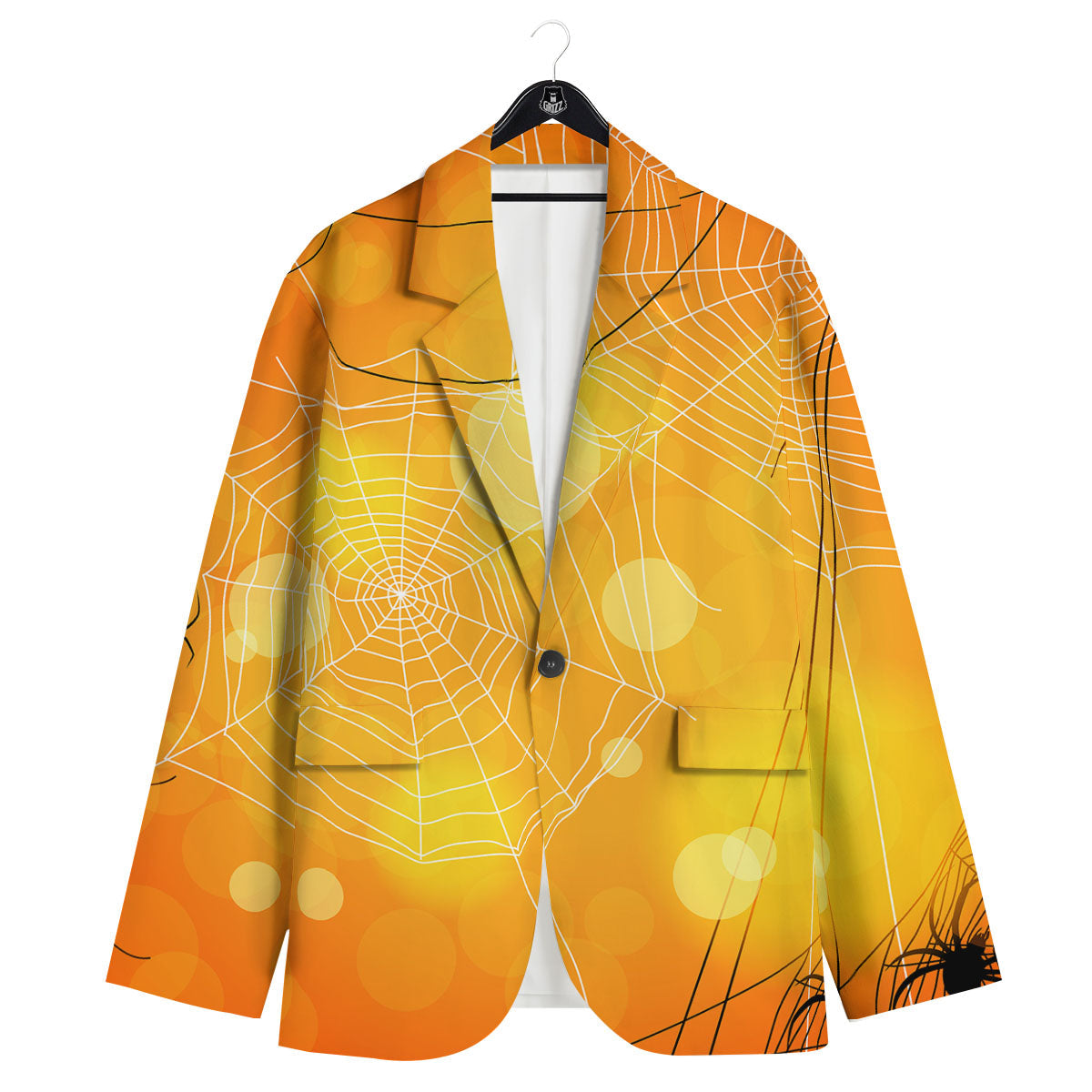 Spider Web Halloween Print Men's Sport Coat-grizzshop