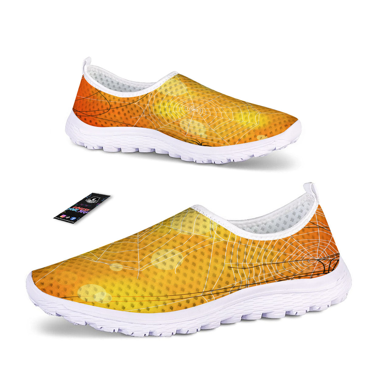 Spider Web Halloween Print Nurse Shoes-grizzshop