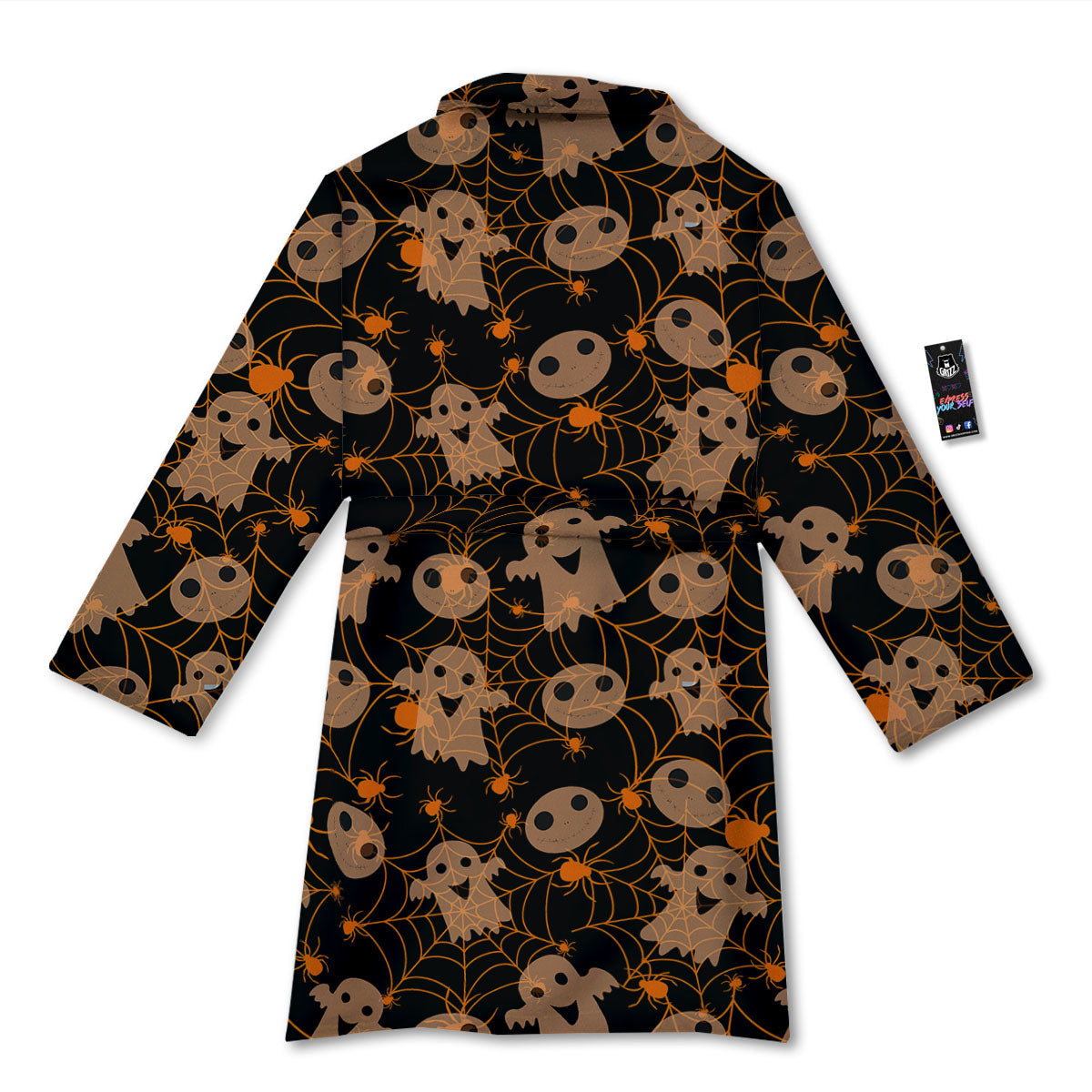 Spider Web Halloween Print Pattern Bathrobe-grizzshop