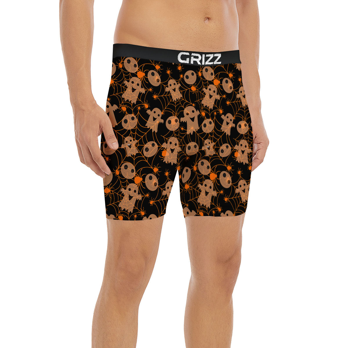 Spider Web Halloween Print Pattern Boxer Briefs-grizzshop