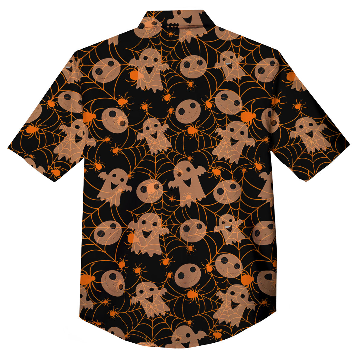 Spider Web Halloween Print Pattern Button Up Shirt-grizzshop