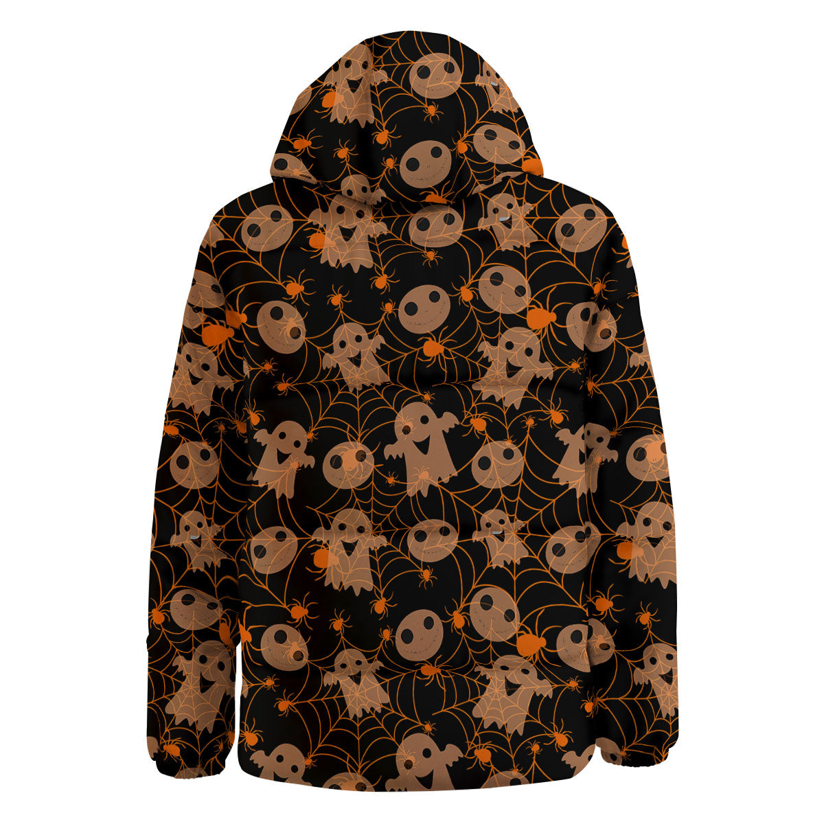 Spider Web Halloween Print Pattern Down Jacket-grizzshop