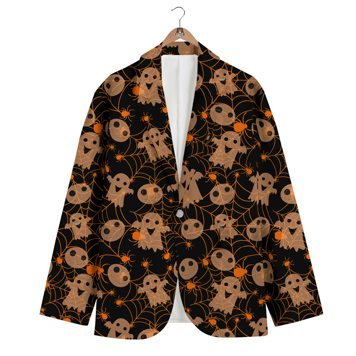 Spider Web Halloween Print Pattern Men's Blazer-grizzshop