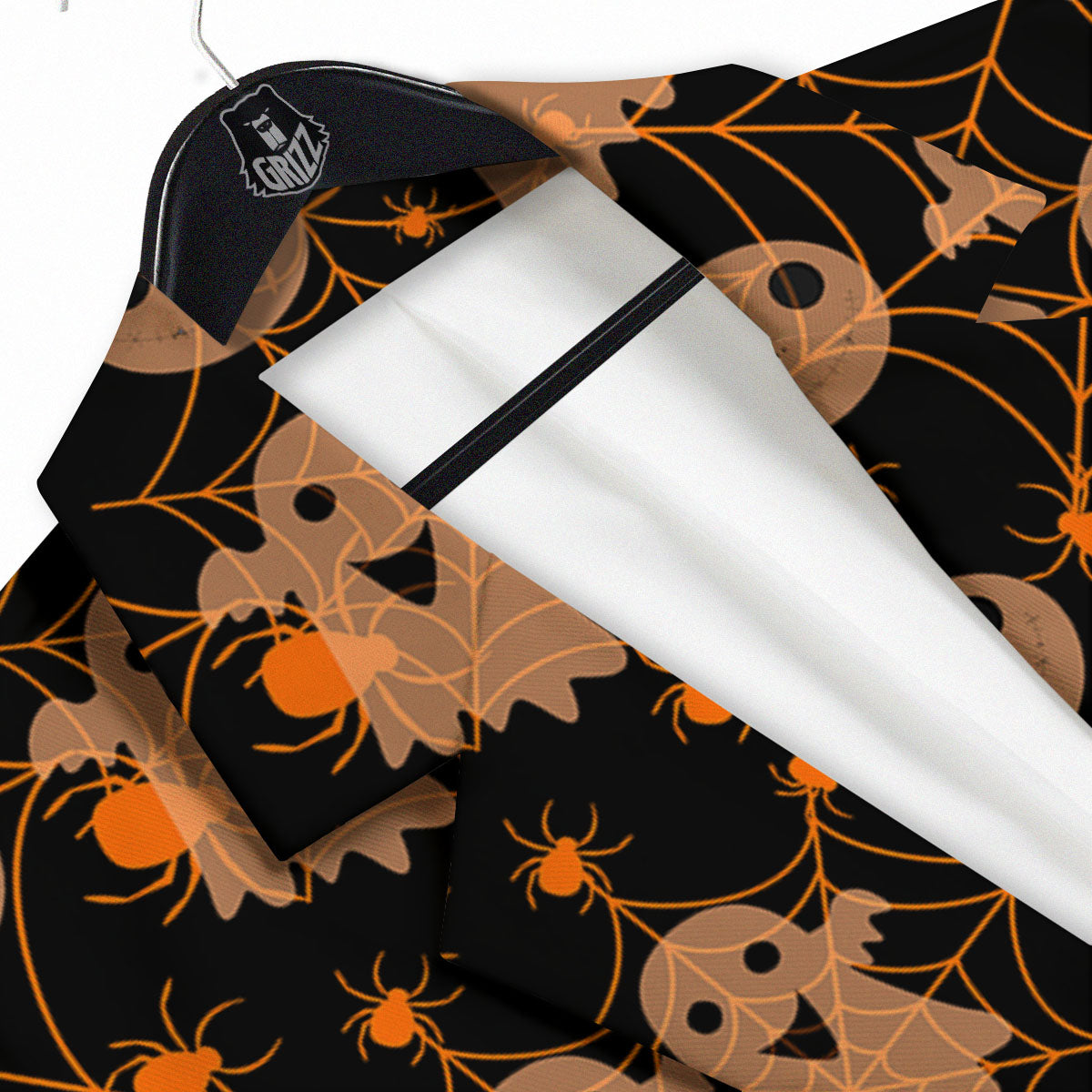 Spider Web Halloween Print Pattern Men's Sport Coat-grizzshop