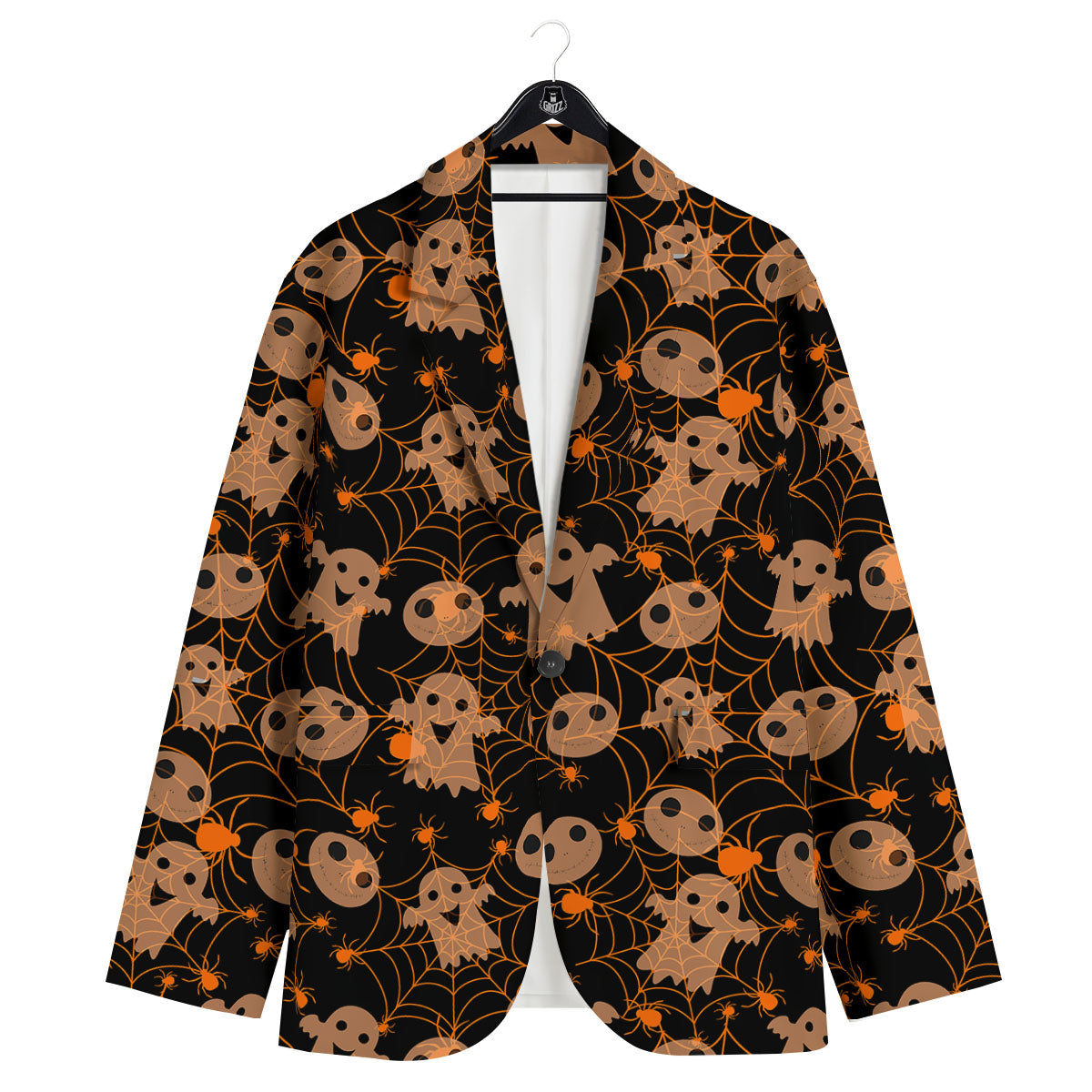 Spider Web Halloween Print Pattern Men's Sport Coat-grizzshop
