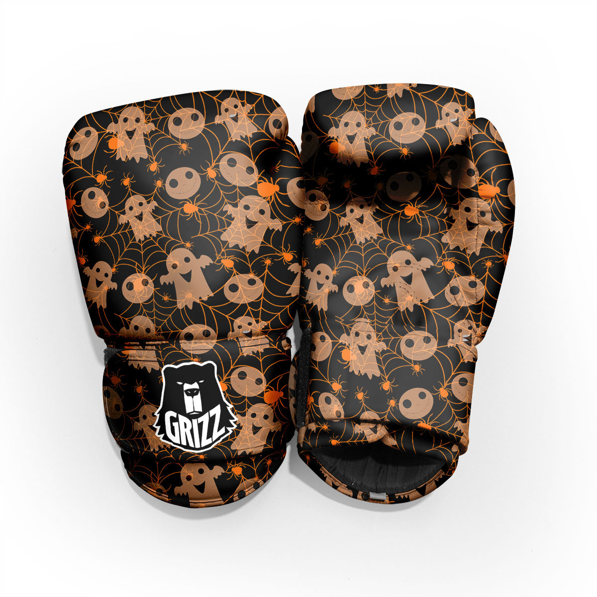 Spider Web Halloween Print Pattern Pro Boxing Glove