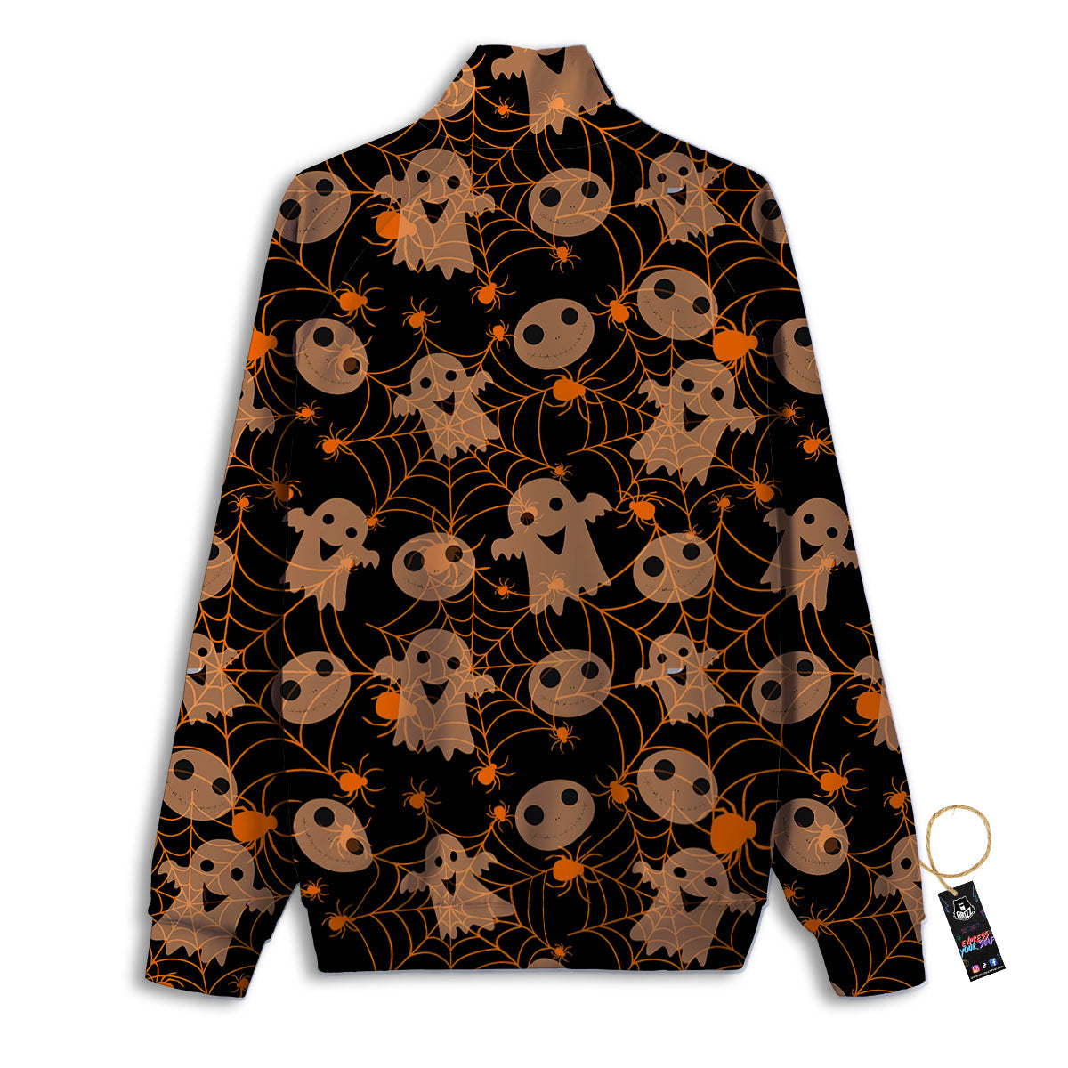 Spider Web Halloween Print Pattern Track Jacket-grizzshop