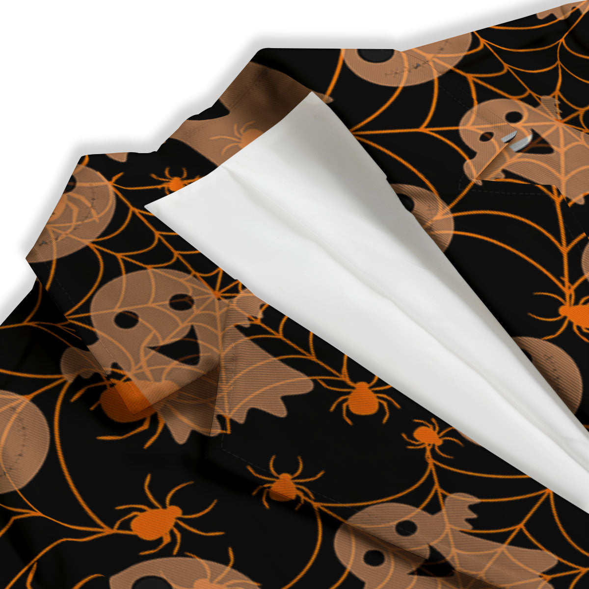 Spider Web Halloween Print Pattern Women's Blazer-grizzshop