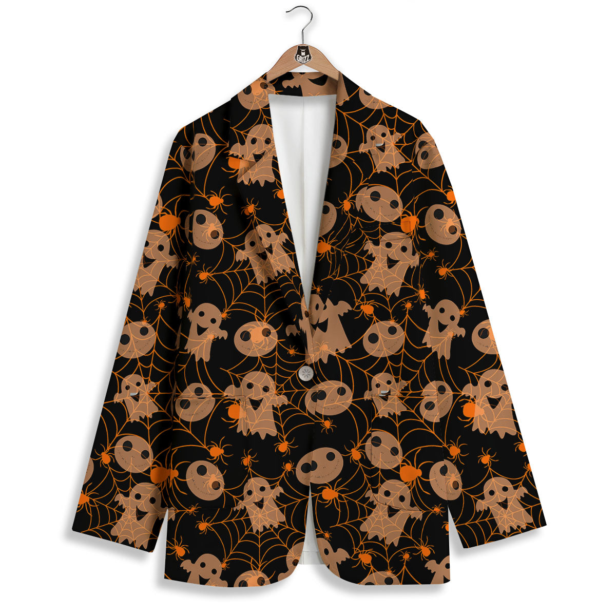 Spider Web Halloween Print Pattern Women's Blazer-grizzshop