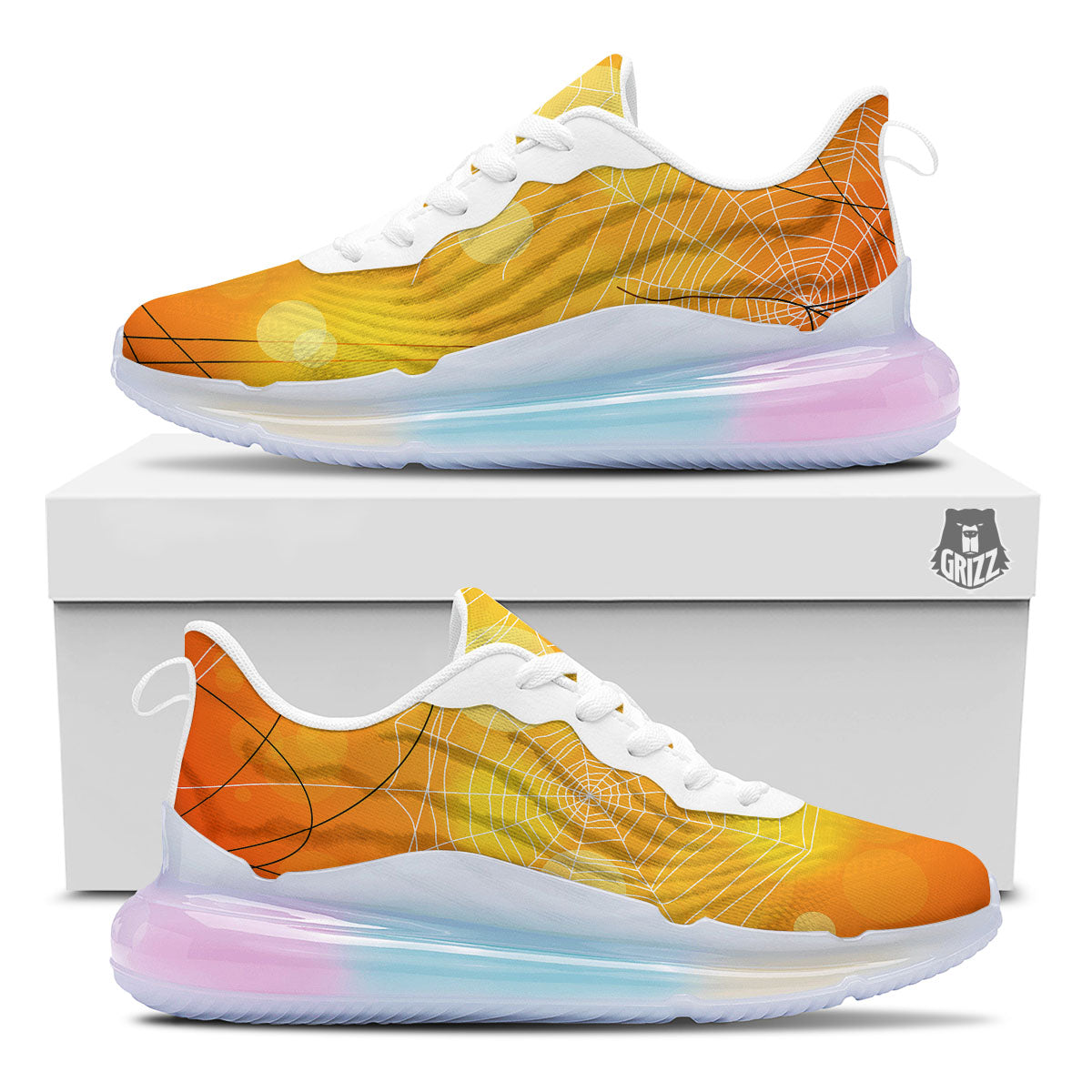 Spider Web Halloween Print Running Sneakers-grizzshop