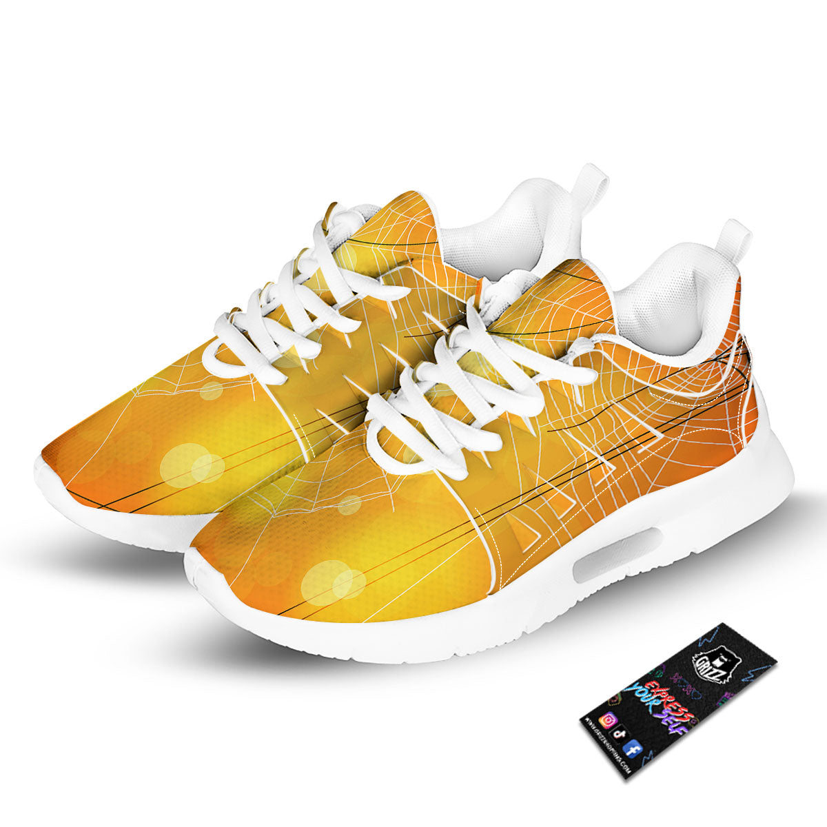 Spider Web Halloween Print Tennis Shoes-grizzshop
