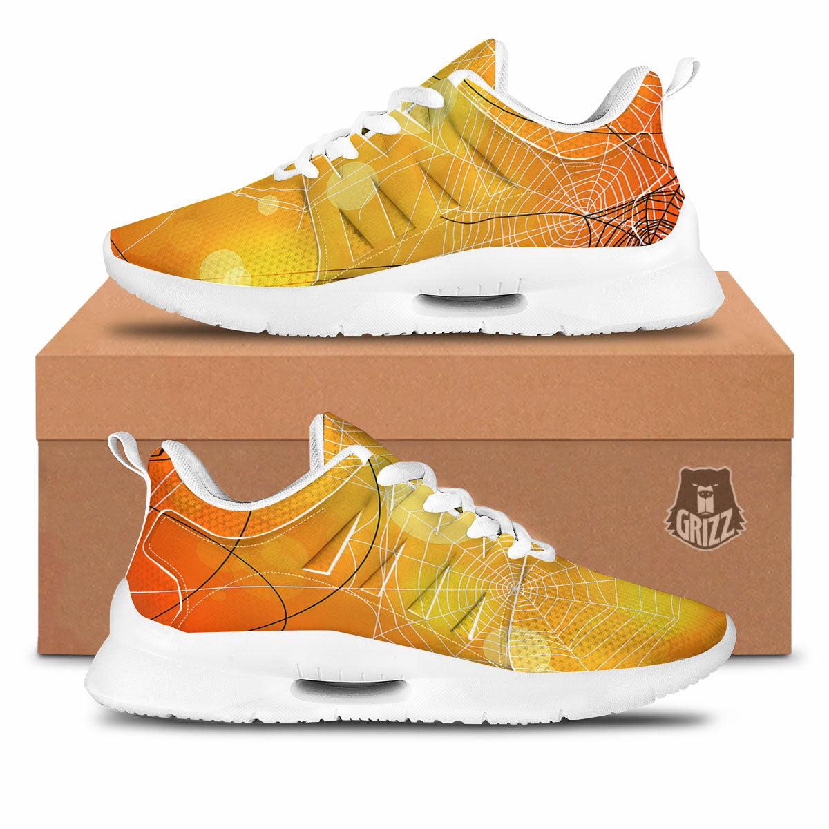 Spider Web Halloween Print Tennis Shoes-grizzshop