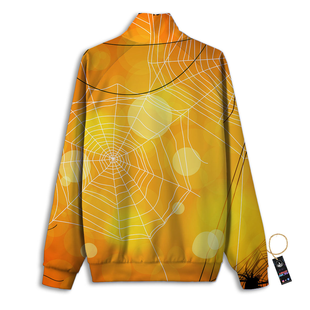 Spider Web Halloween Print Track Jacket-grizzshop