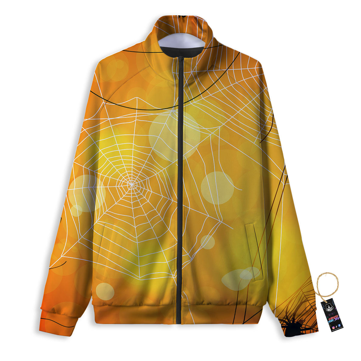 Spider Web Halloween Print Track Jacket-grizzshop
