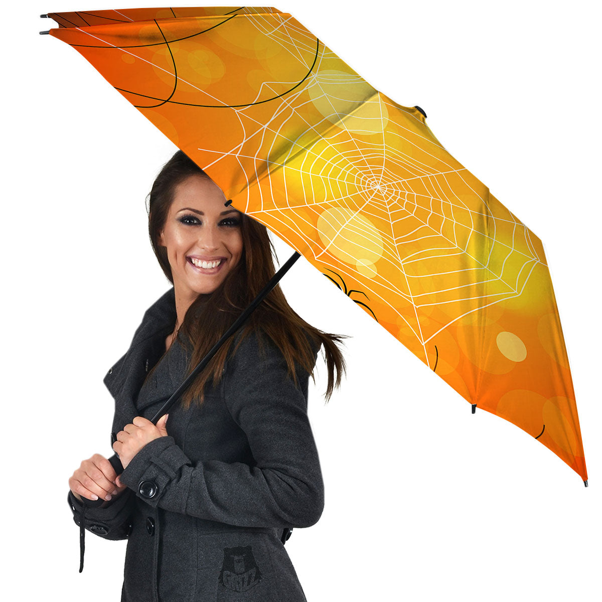Spider Web Halloween Print Umbrella-grizzshop