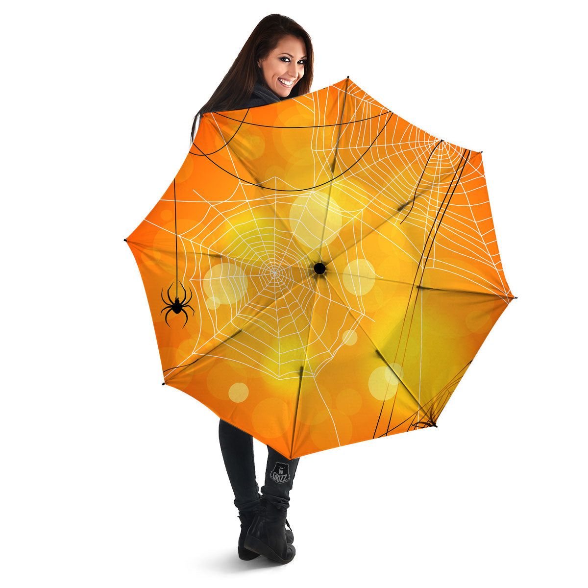 Spider Web Halloween Print Umbrella-grizzshop