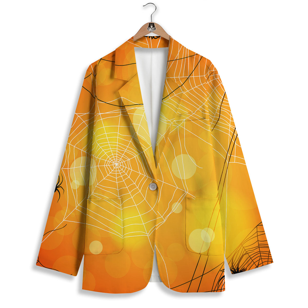 Spider Web Halloween Print Women's Blazer-grizzshop