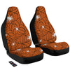 Spider Web Orange And Black Print Car Seat Covers-grizzshop