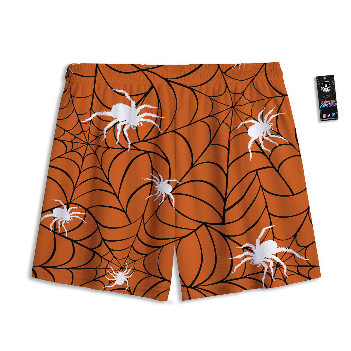 Skull Firefighter Department Print Mesh Shorts