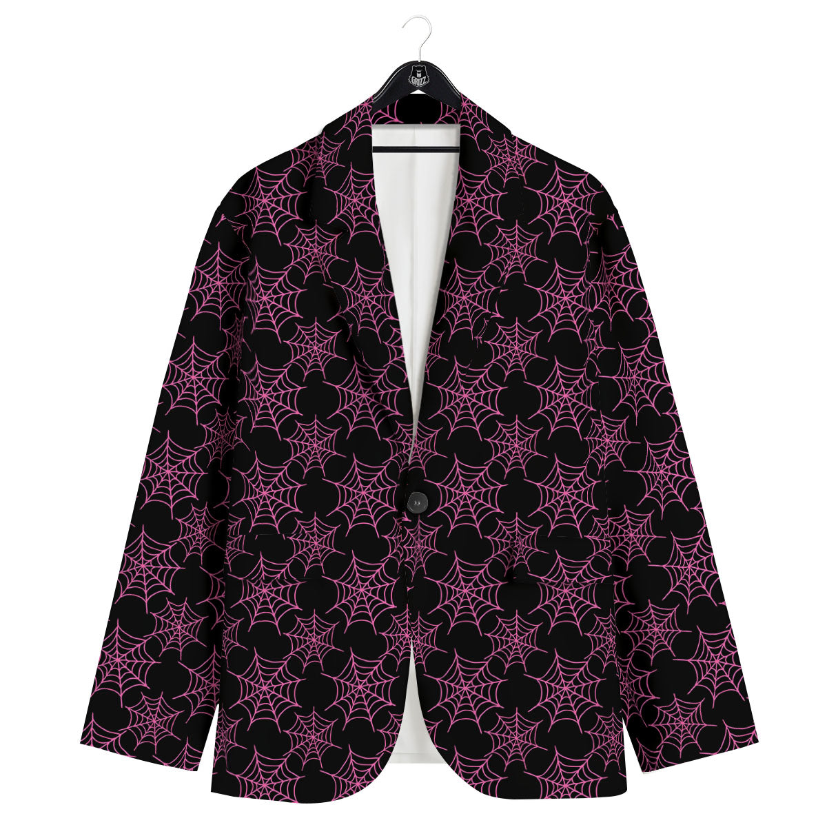 Spider Web Pink And Black Print Pattern Men's Sport Coat-grizzshop