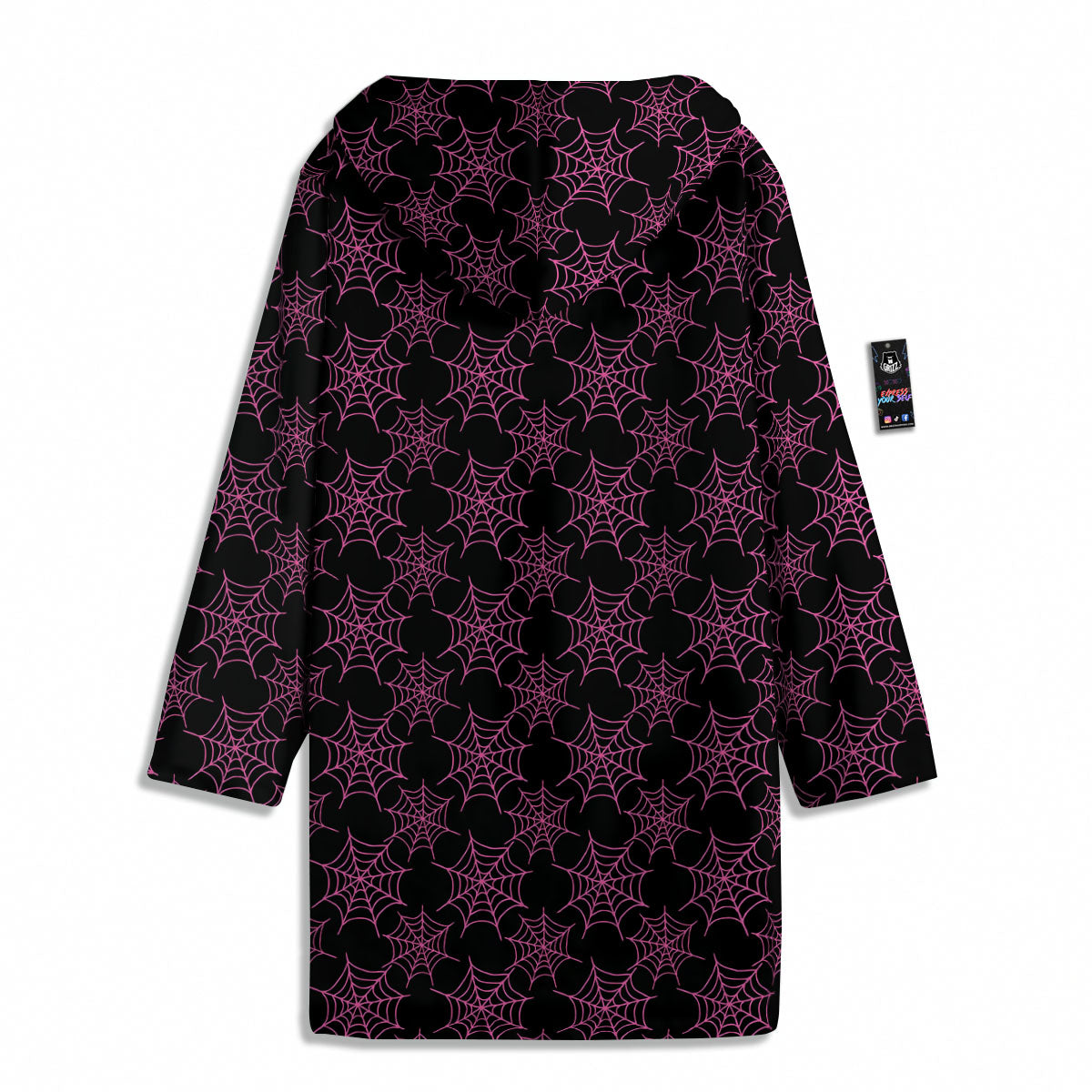 Spider Web Pink And Black Print Pattern Men's Windbreaker Jacket-grizzshop