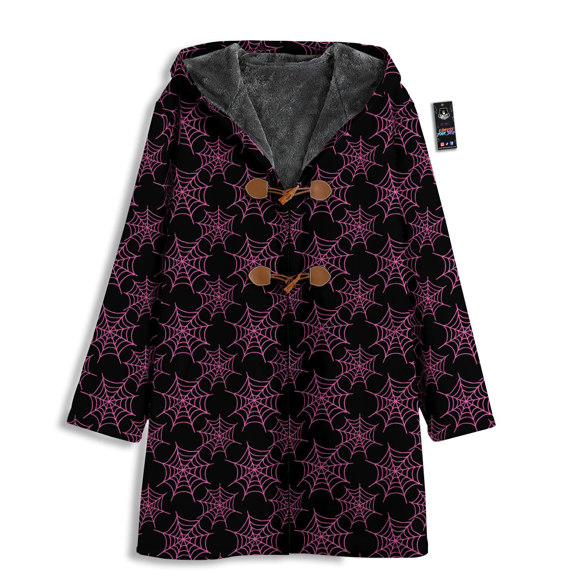Spider Web Pink And Black Print Pattern Men's Windbreaker Jacket-grizzshop