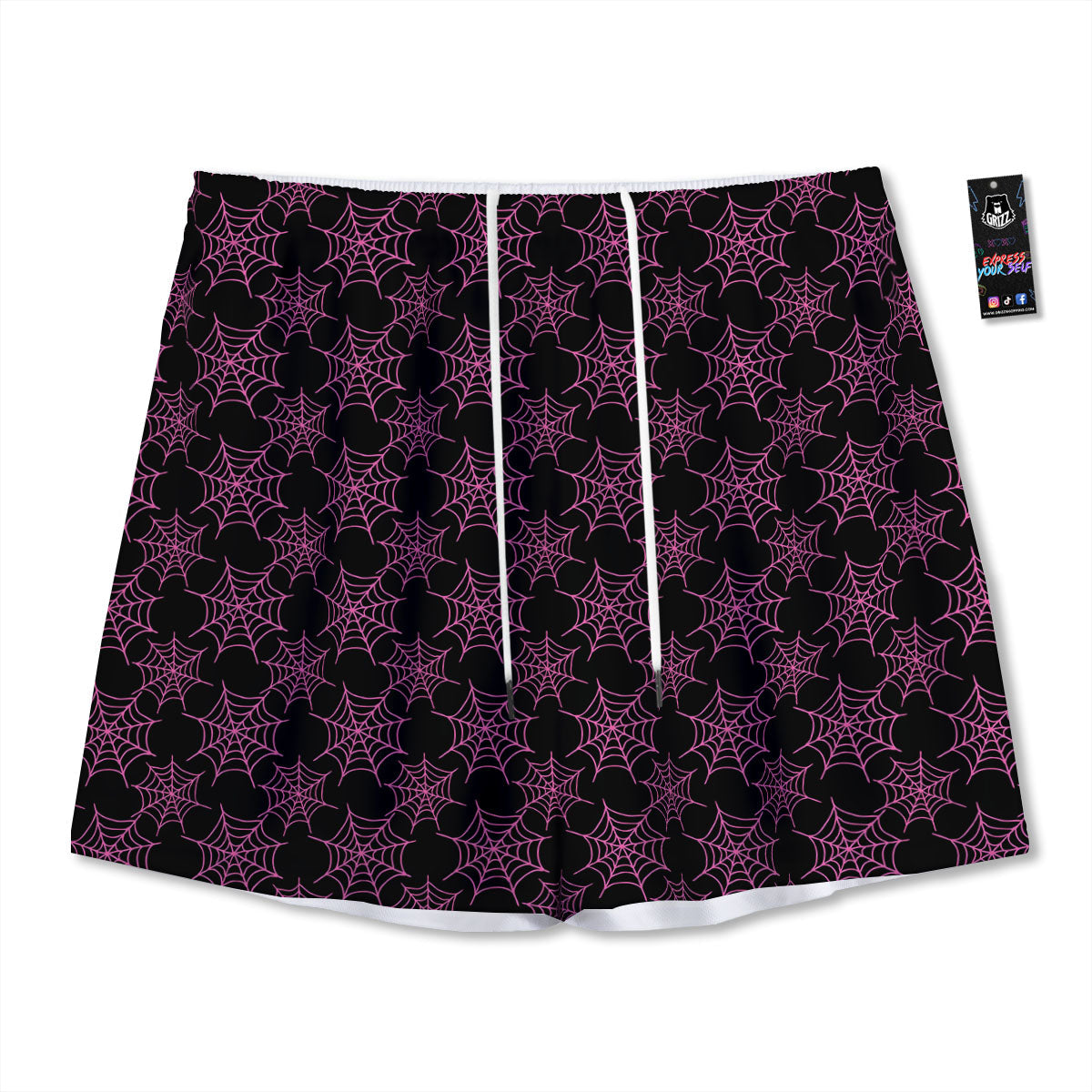 Skull Flaming And Cross Wrench Print Mesh Shorts