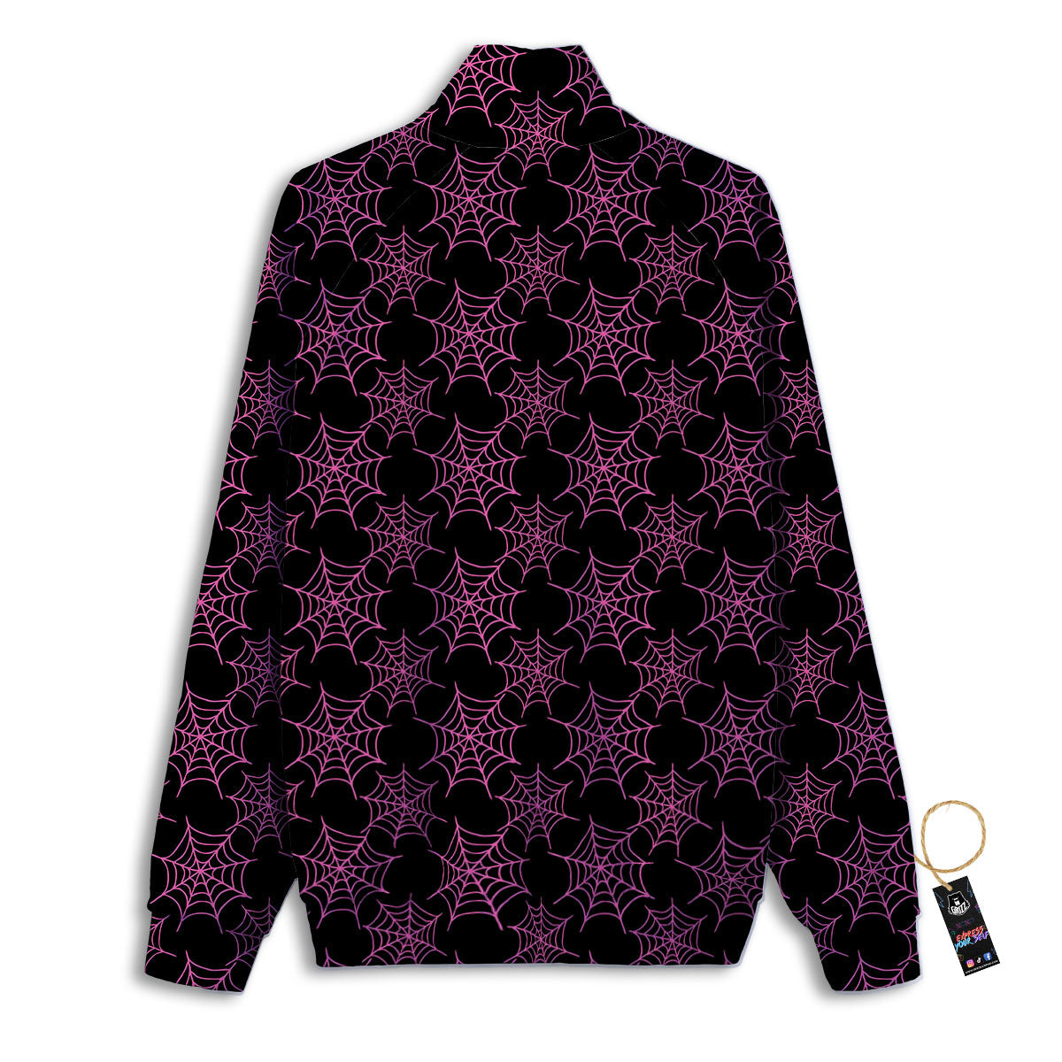 Spider Web Pink And Black Print Pattern Track Jacket-grizzshop