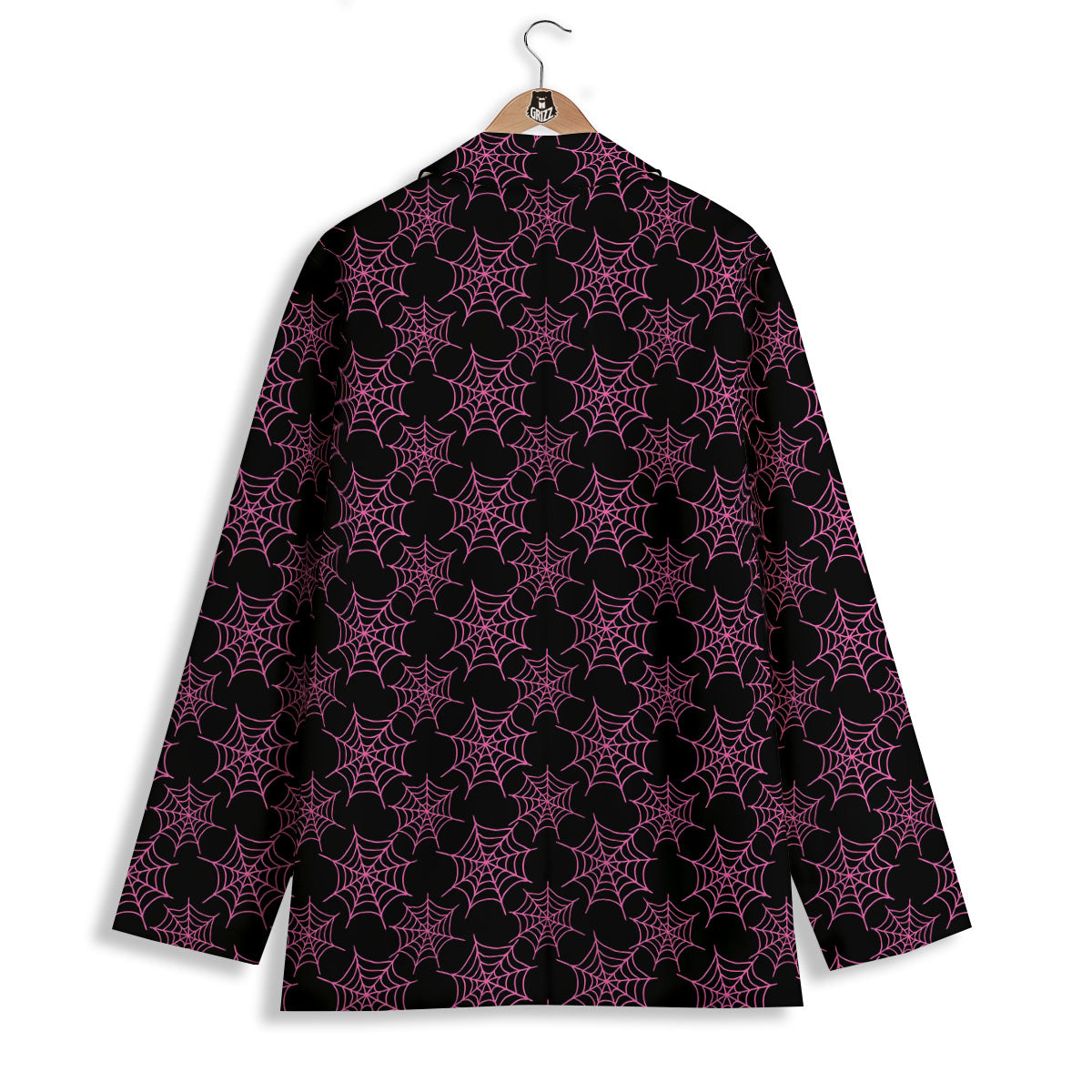 Spider Web Pink And Black Print Pattern Women's Blazer-grizzshop