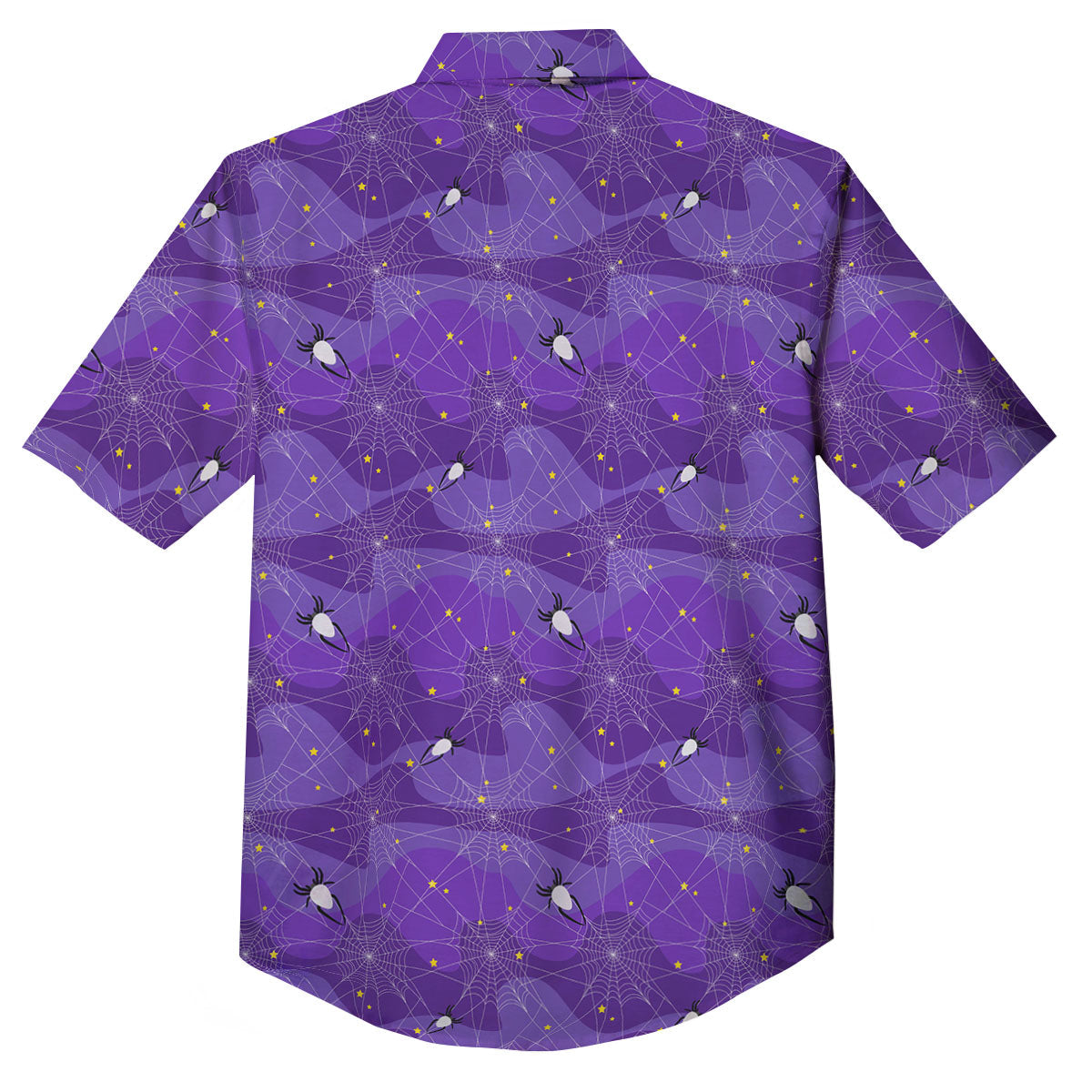 Spider Web Purple Print Pattern Button Up Shirt-grizzshop