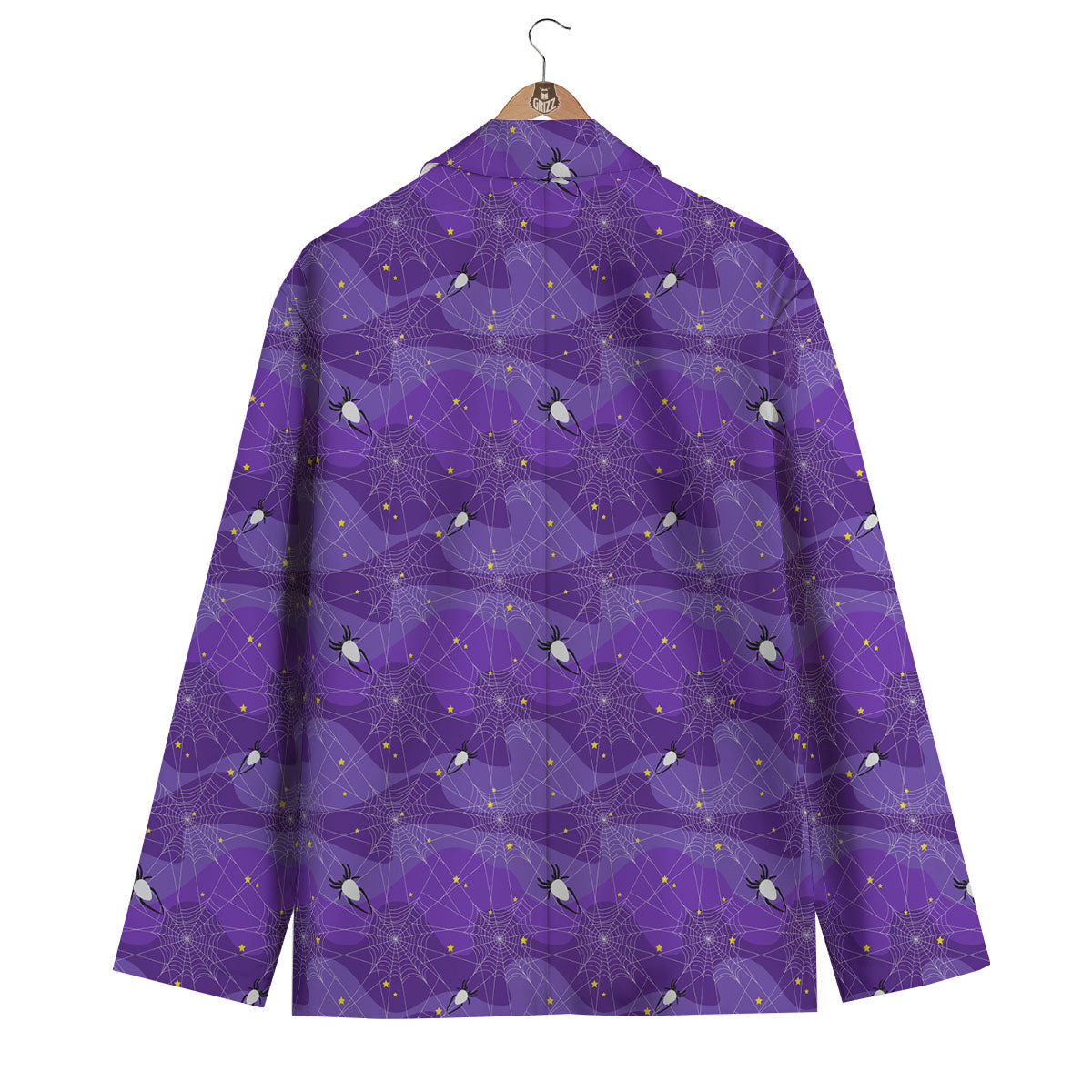 Spider Web Purple Print Pattern Men's Blazer-grizzshop