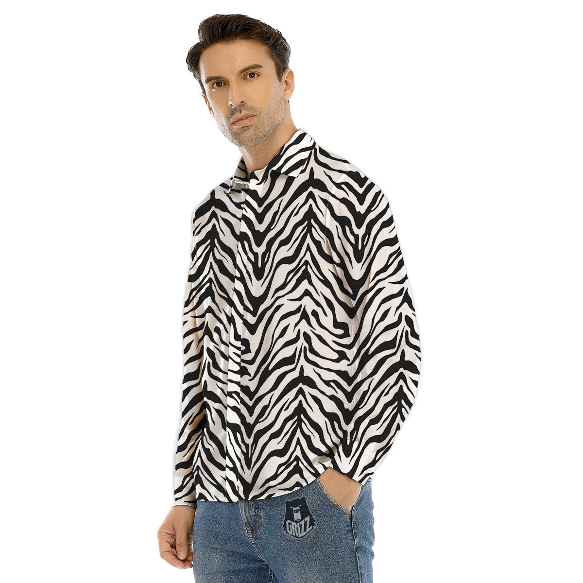 Spider Web Purple Print Pattern Men's Dress Shirts-grizzshop