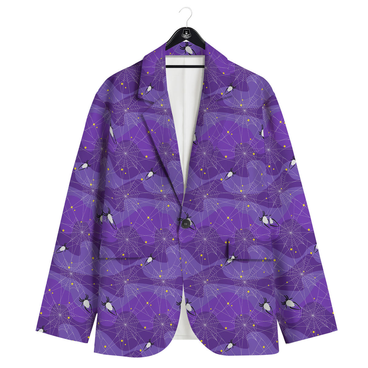 Spider Web Purple Print Pattern Men's Sport Coat-grizzshop