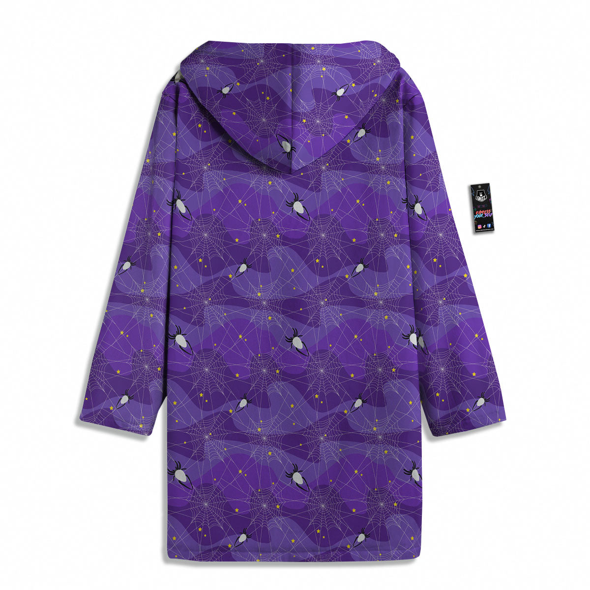 Spider Web Purple Print Pattern Men's Windbreaker Jacket-grizzshop