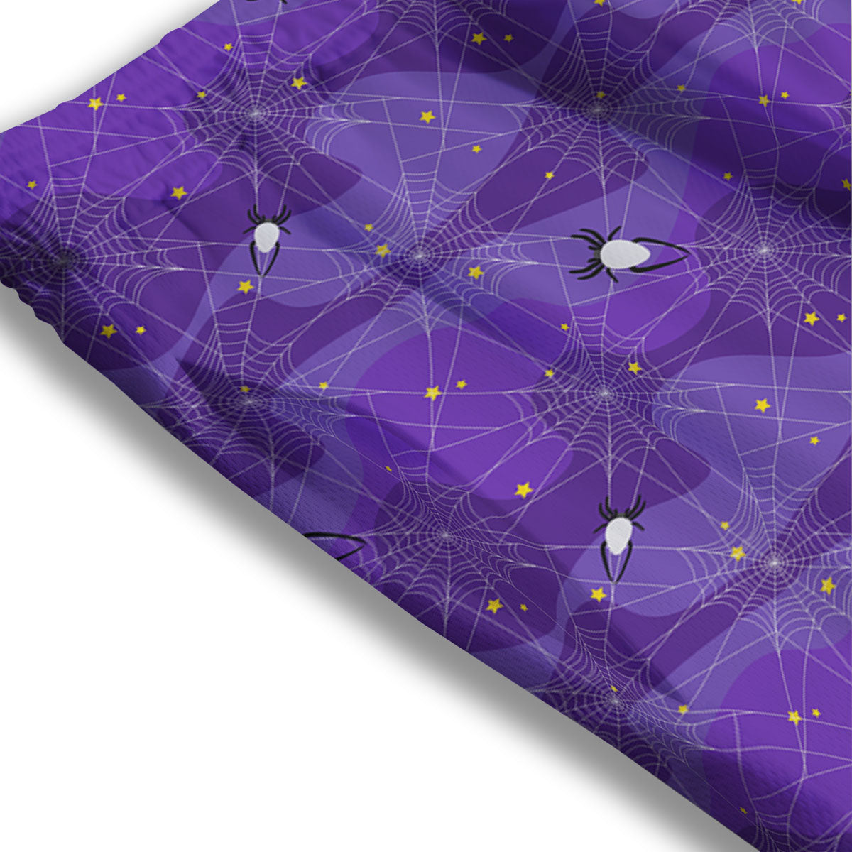 Spider Web Purple Print Pattern Mesh Shorts