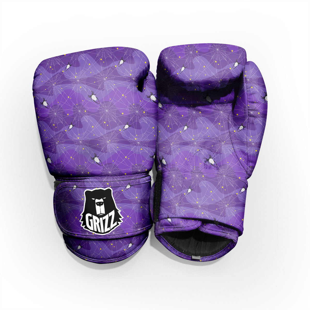 Spider Web Purple Print Pattern Pro Boxing Glove