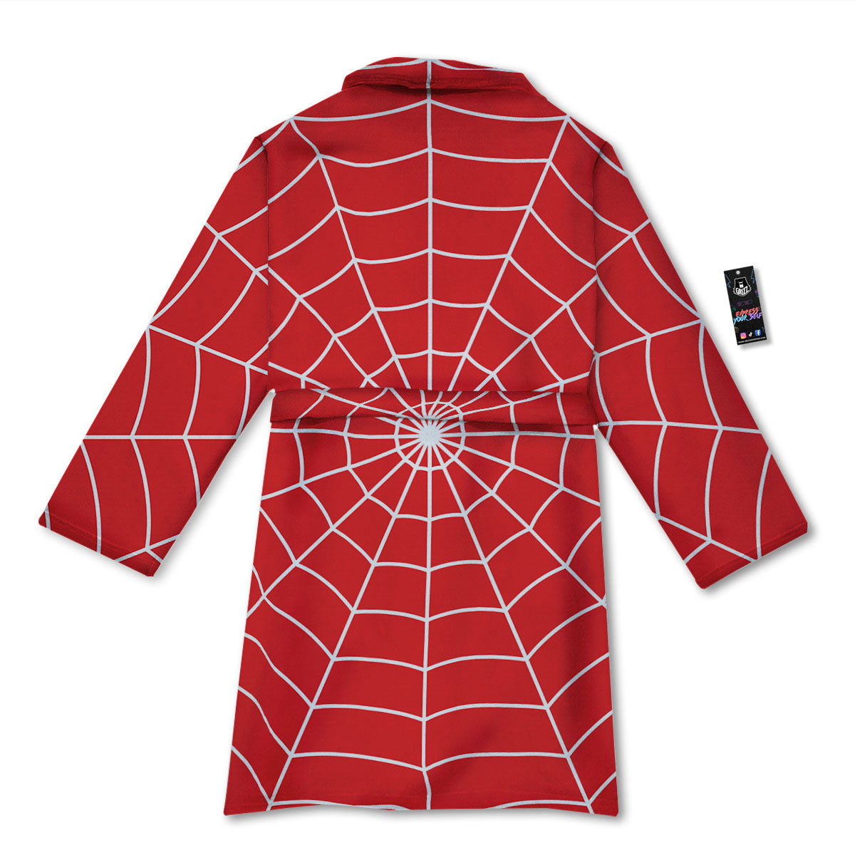 Spider Web Red Print Bathrobe-grizzshop