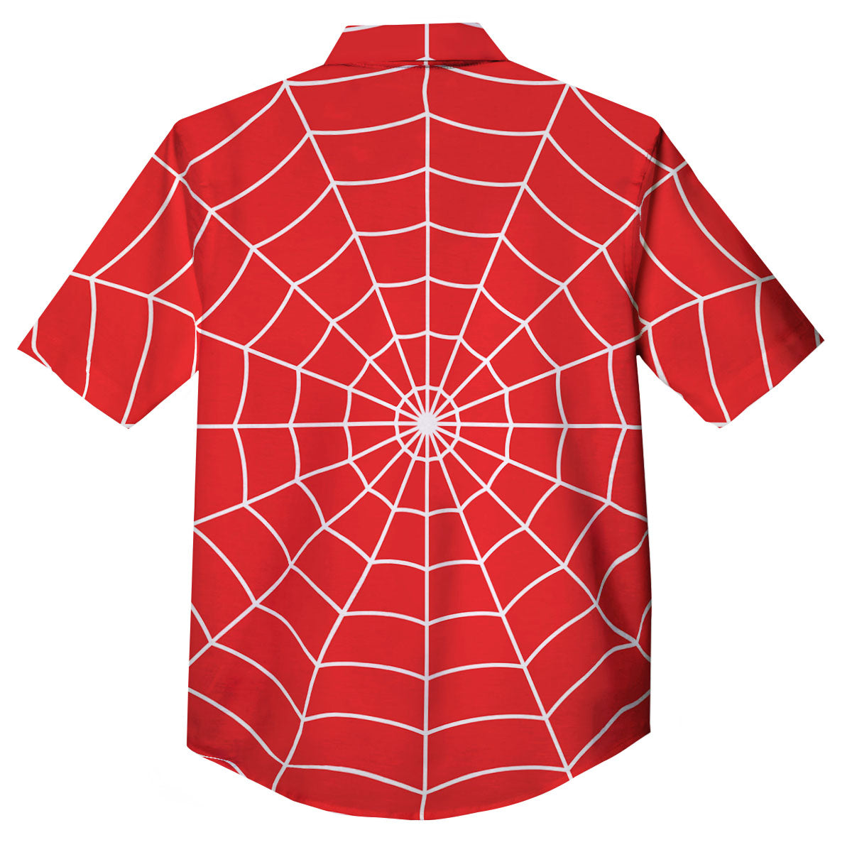 Spider Web Red Print Button Up Shirt-grizzshop