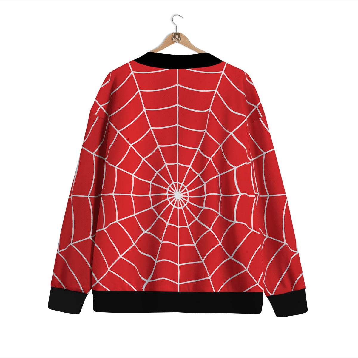 Spider Web Red Print Cardigan-grizzshop