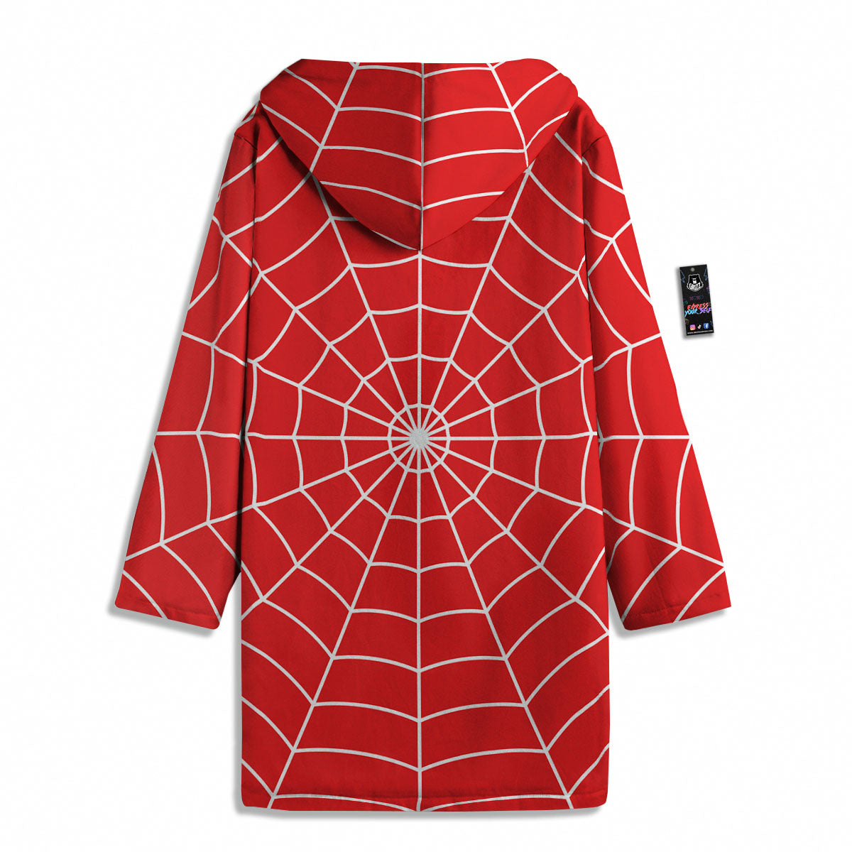 Spider Web Red Print Men's Windbreaker Jacket-grizzshop