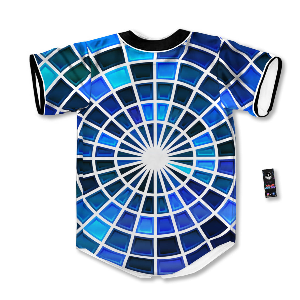 Spider Web Stained Mosaic Print Baseball Jersey-grizzshop
