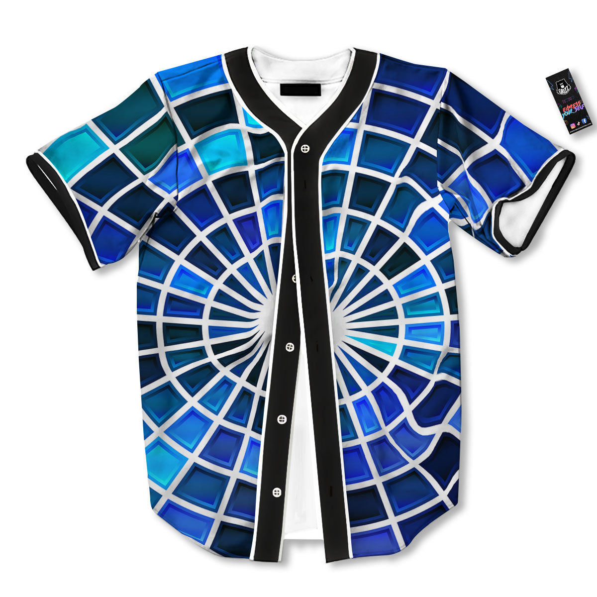 Spider Web Stained Mosaic Print Baseball Jersey-grizzshop