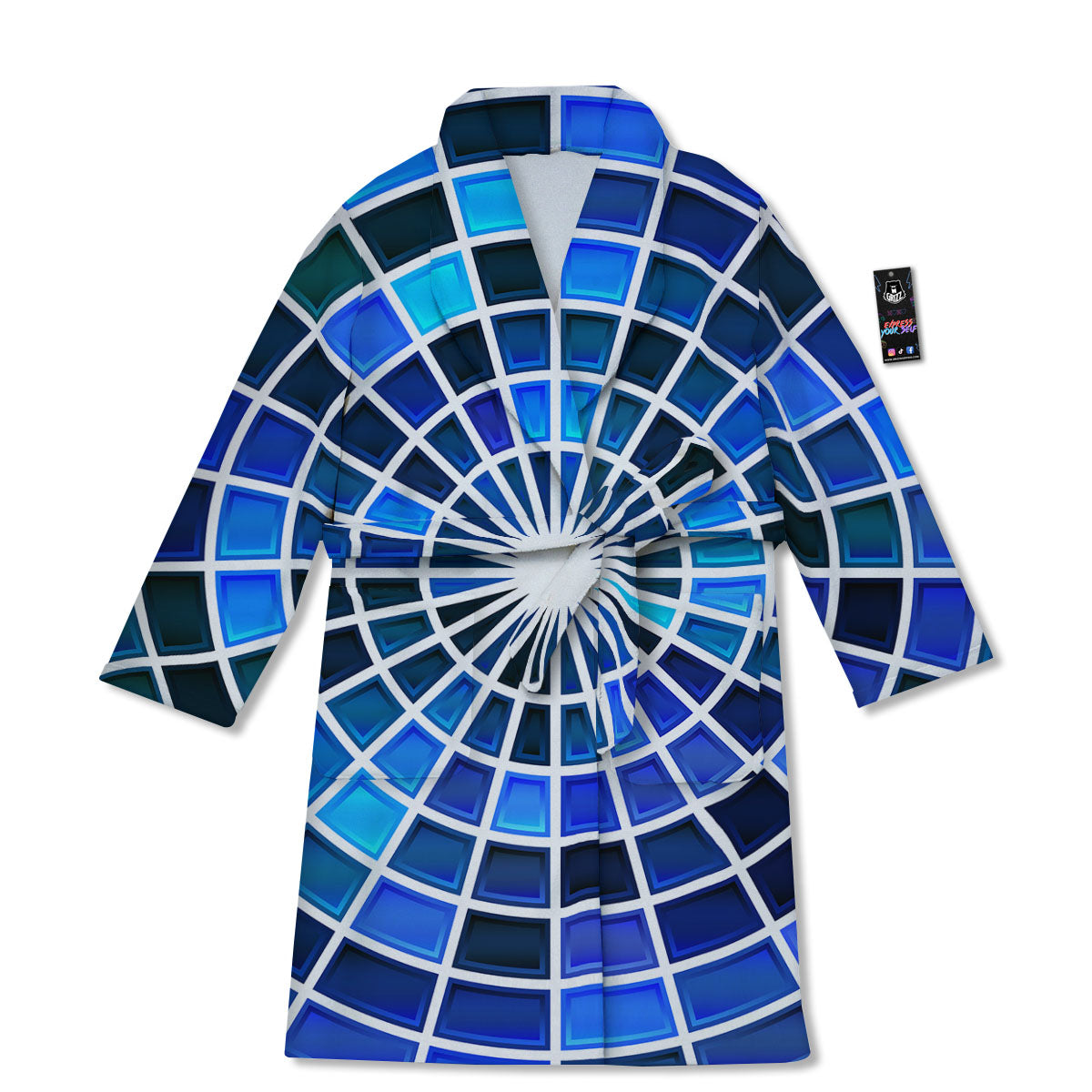 Spider Web Stained Mosaic Print Bathrobe-grizzshop