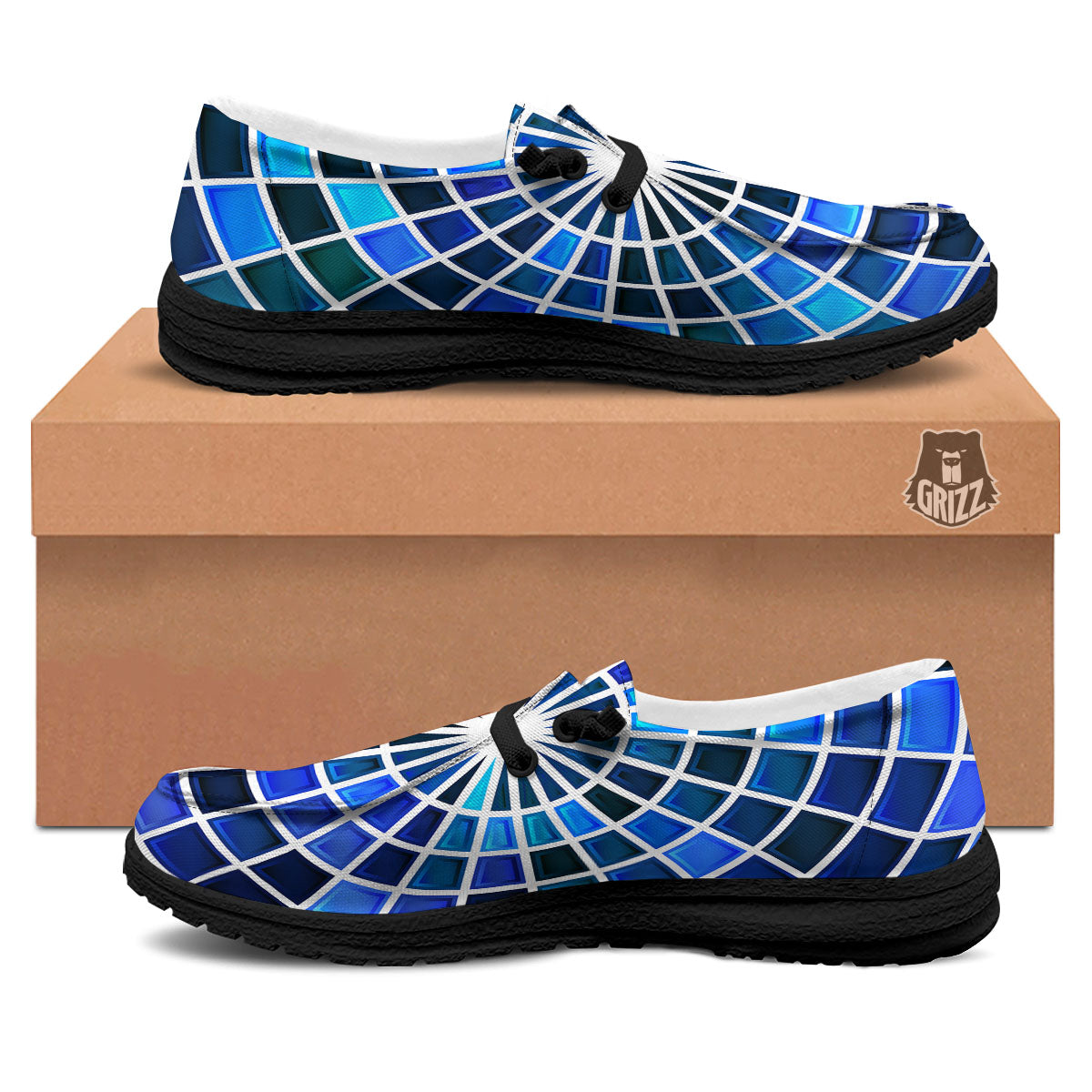 Spider Web Stained Mosaic Print Black Loafers-grizzshop