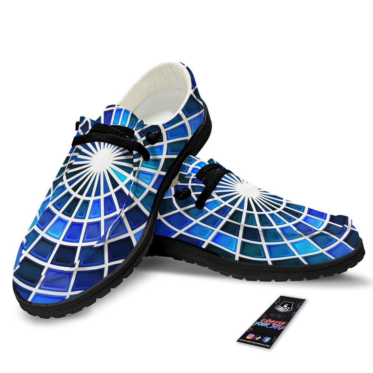 Spider Web Stained Mosaic Print Black Loafers-grizzshop