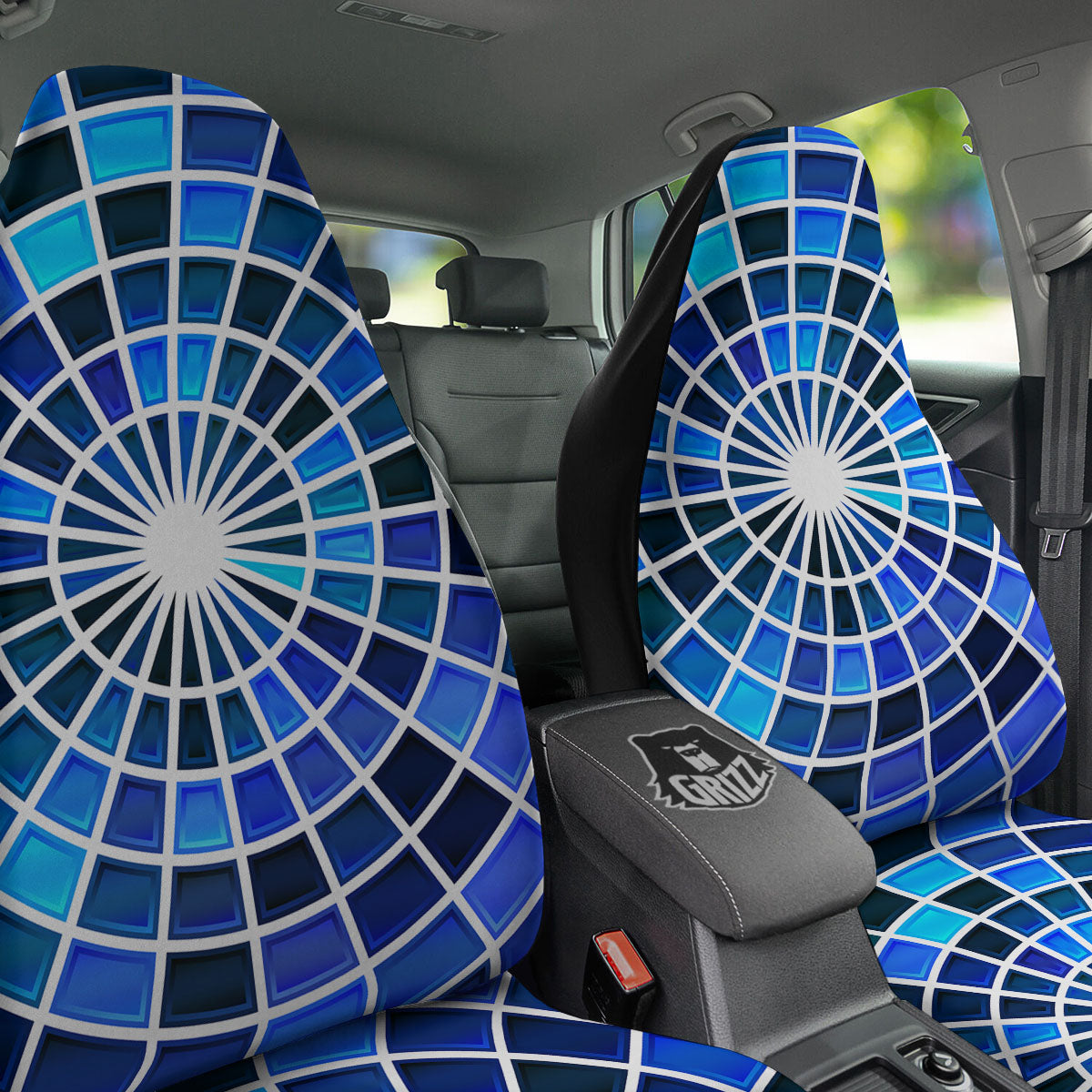 Spider Web Stained Mosaic Print Car Seat Covers-grizzshop