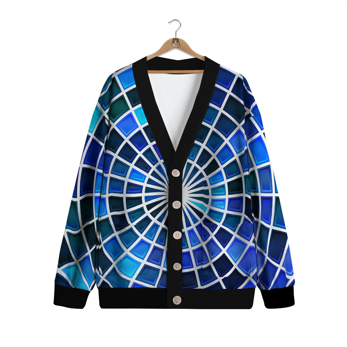 Spider Web Stained Mosaic Print Cardigan-grizzshop