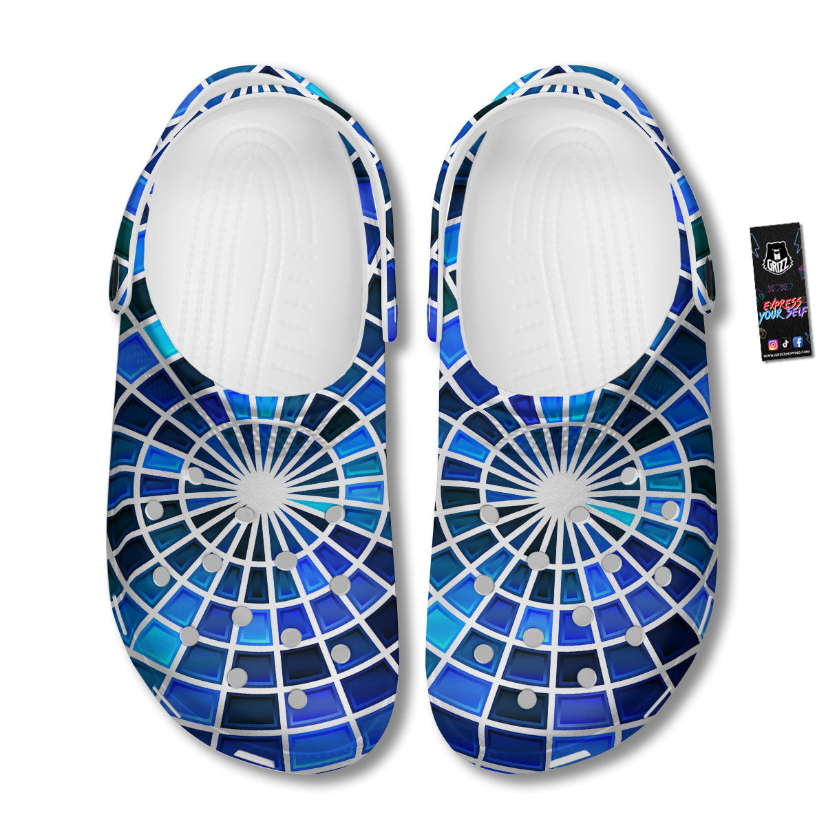 Spider Web Stained Mosaic Print Clog-grizzshop