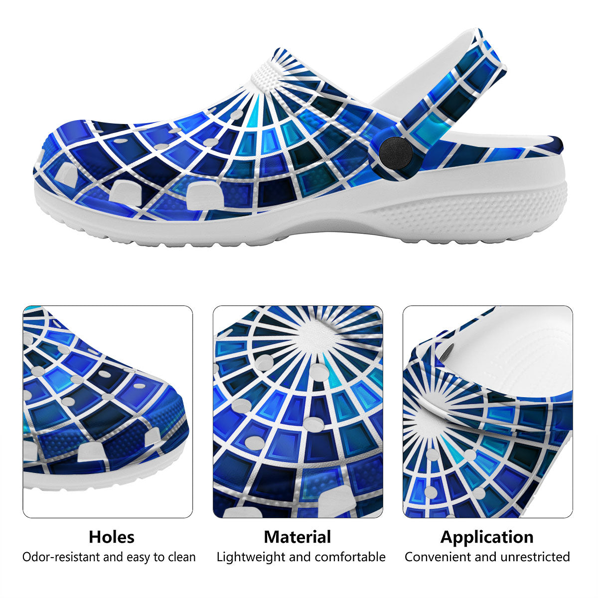 Spider Web Stained Mosaic Print Clog-grizzshop